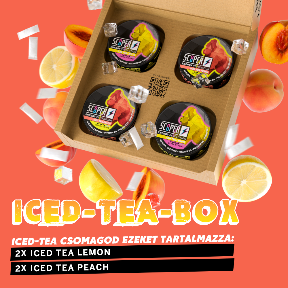 SCOOPER Energy Iced Tea Box Extra Strong (2×2 doboz)